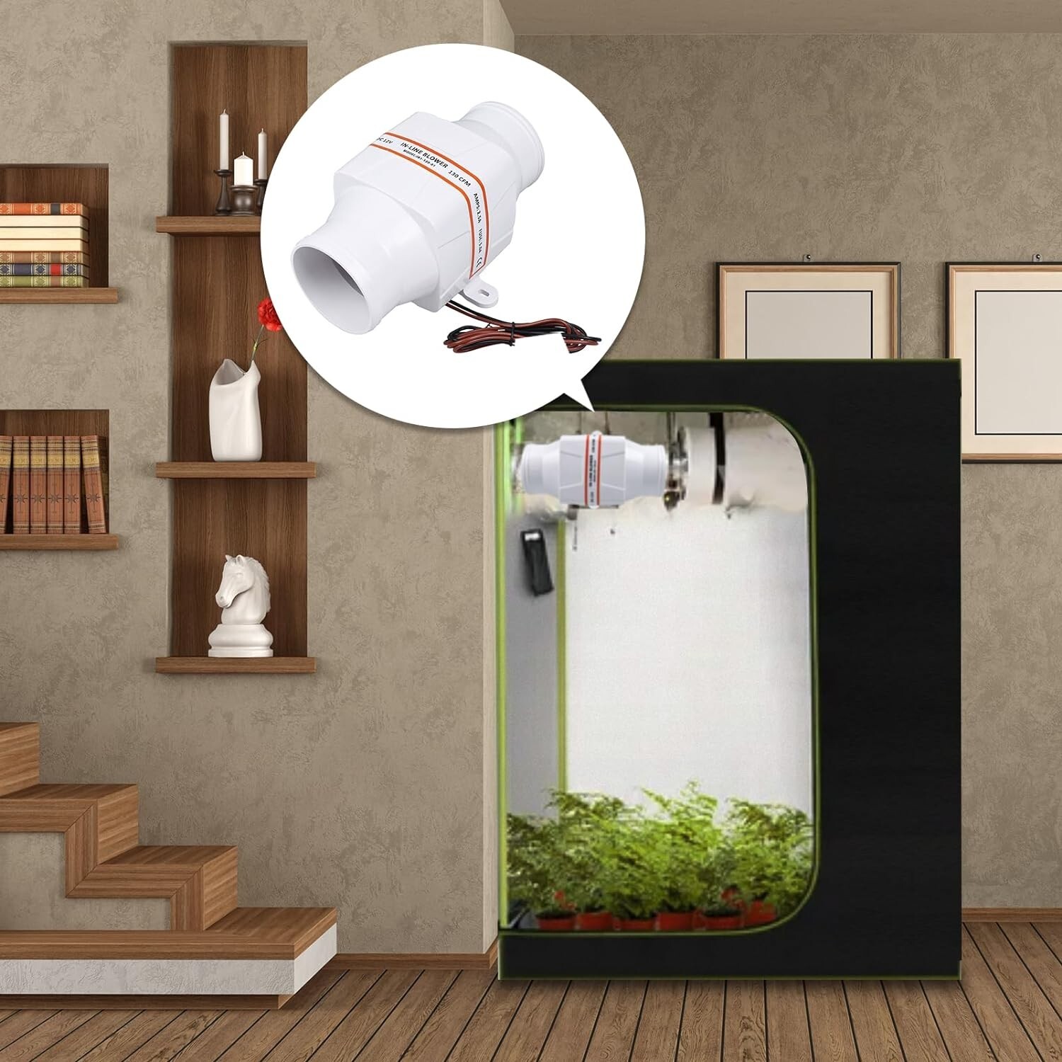 12V 3 inch Electric in-Line Marine Bilge Air Blower Fan 130CFM