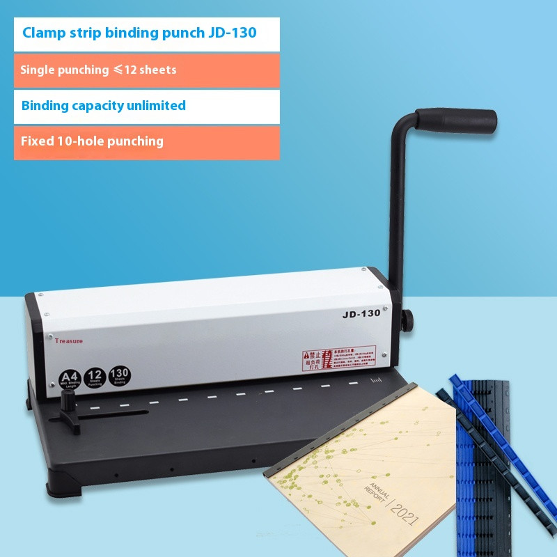 Ten-hole Clip Binding Machine, Punching Machine Office Document Book JD-1300