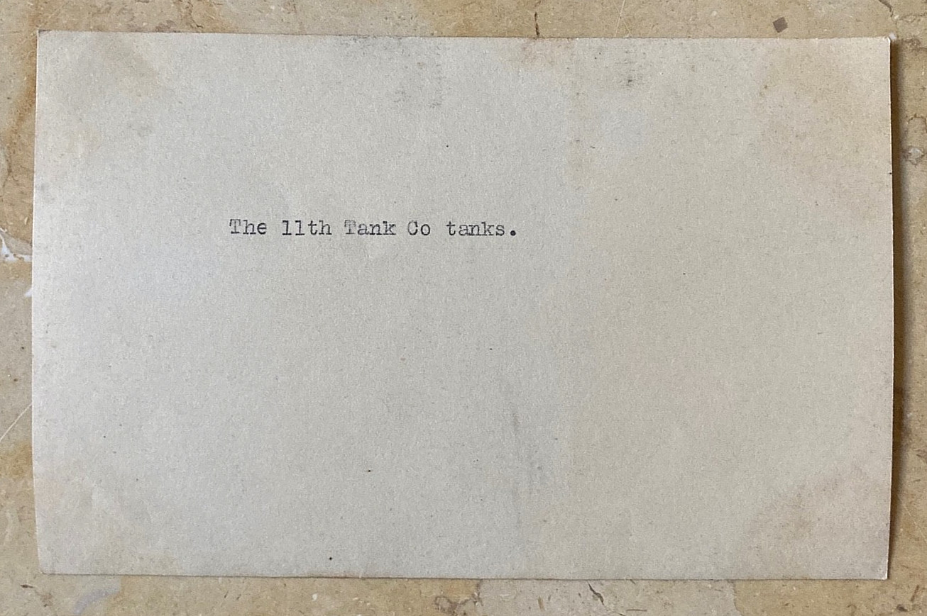 RARE! WW1 US ARMY 11TH TANK CO. SCHOFIELD BARRACKS TERR. of HAWAII 1922 PHOTO