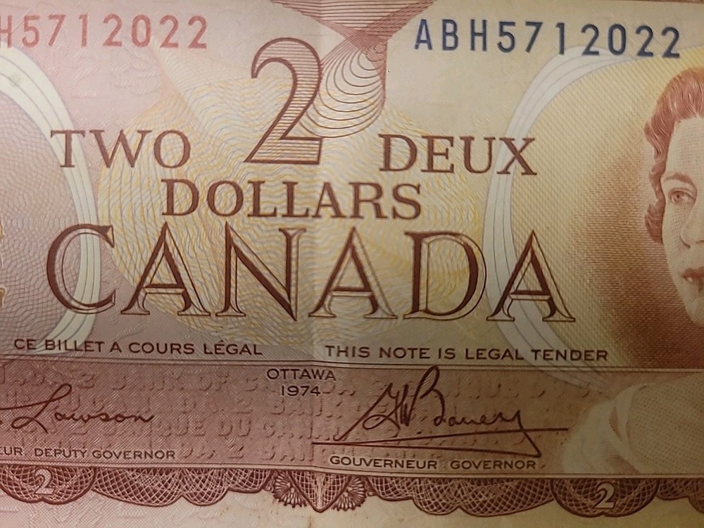 1974 CANADA 2 DOLLAR BILL / NOTE