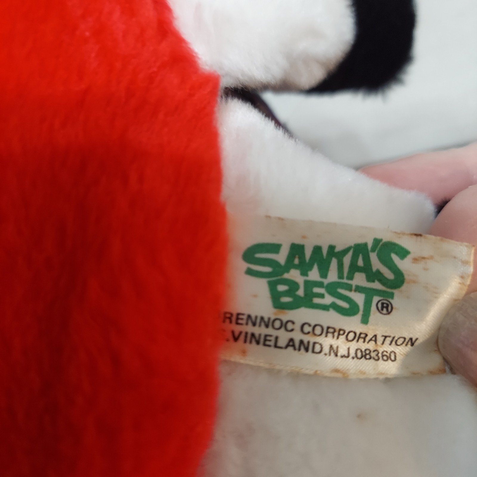 Vintage Santas Best 20" White Teddy Bear 1980s Christmas 3D Stocking Plush