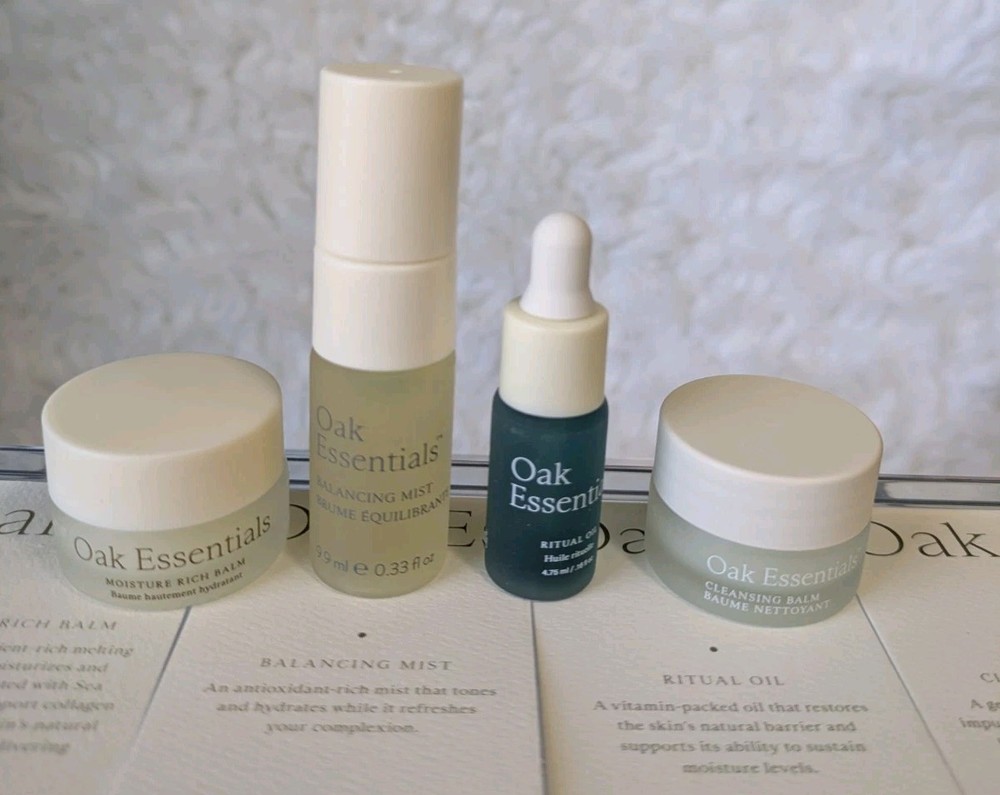 Oak Essentials Mini Routine 4pc Skincare Set Brand New