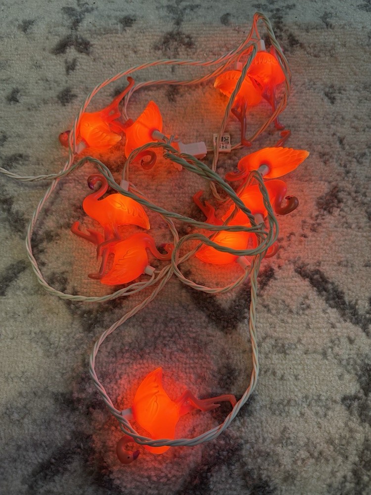 Flamingo Party String Lights, 10-Pack, Pink, Tropical Working