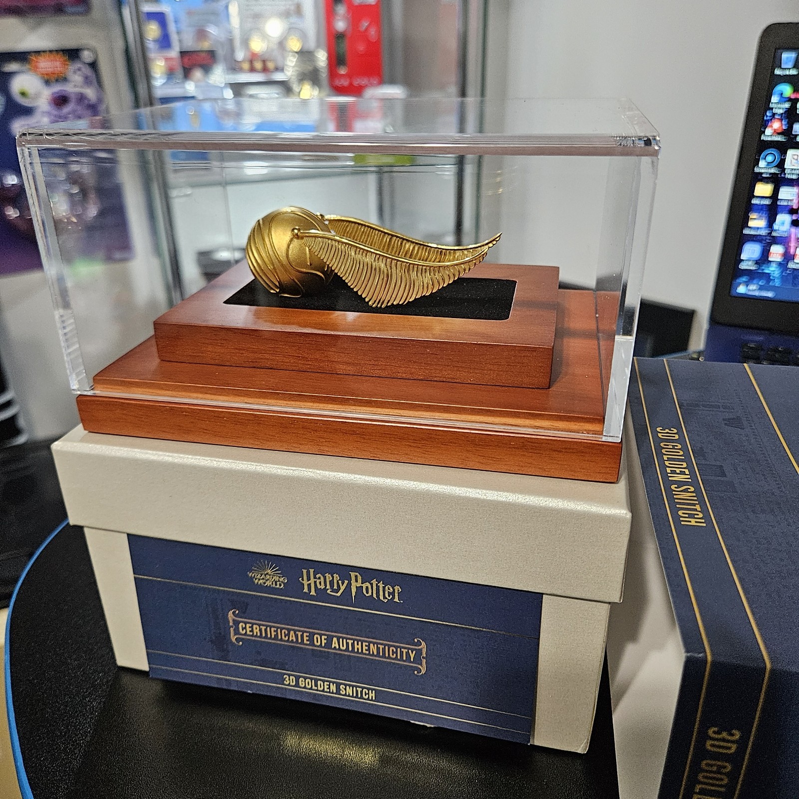 2022 Harry Potter 3D Golden Snitch 3oz .999 Silver 24k GP w/ Display Case