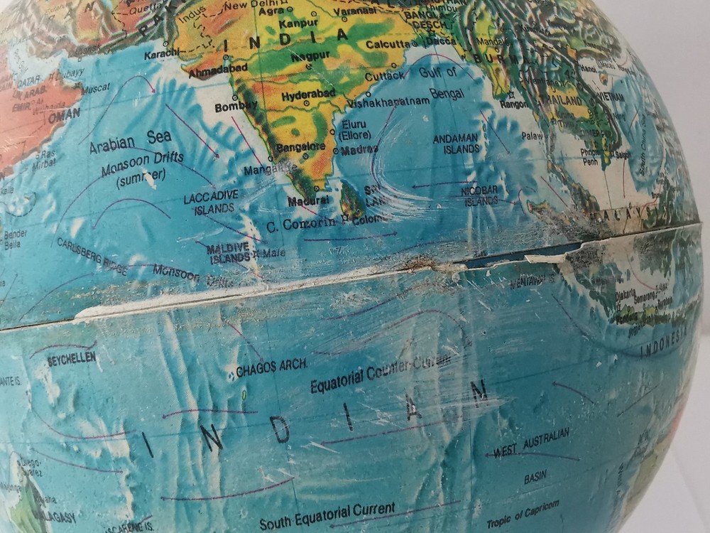 Vintage Terrestrial Globe - Pre 1980 - 15cm Diameter