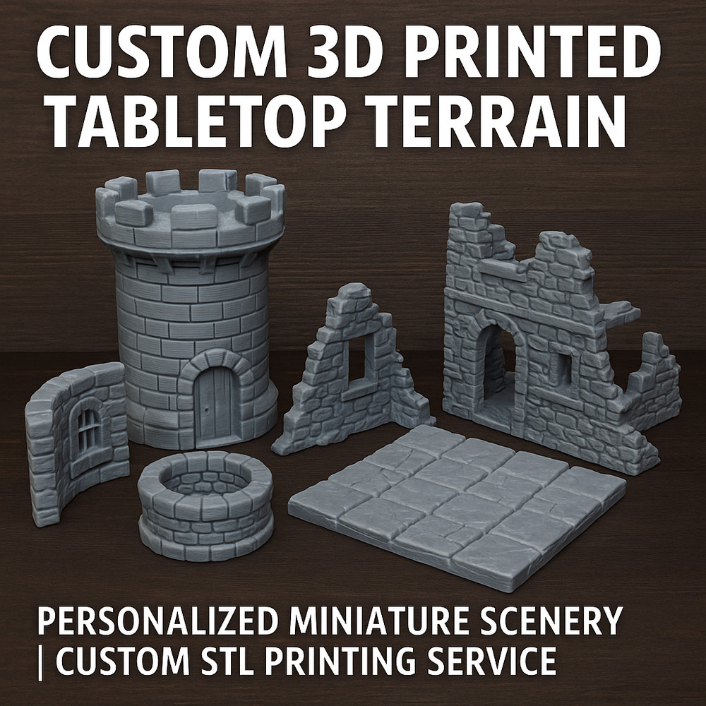 Custom 3D Printed Tabletop Terrain | Personalized Scenery for DND, 40k, Tabletop