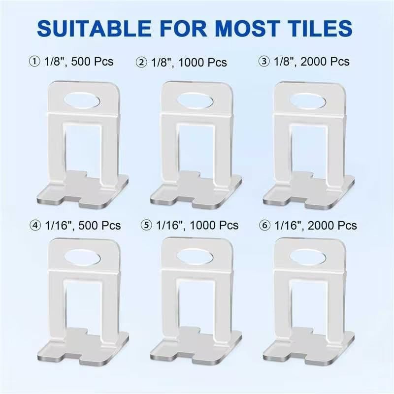 Tile Leveling System, 500-Piece 1/16" Tile Spacers Clips Tile Tools, Tile Ins...