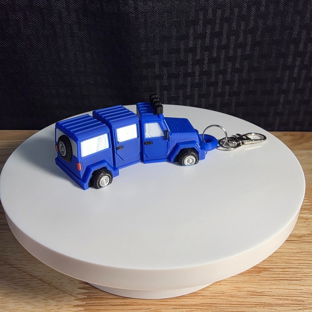 Jeep SUV Keychain / Zipper Pull, approx. 4" long, 3D Printed Items