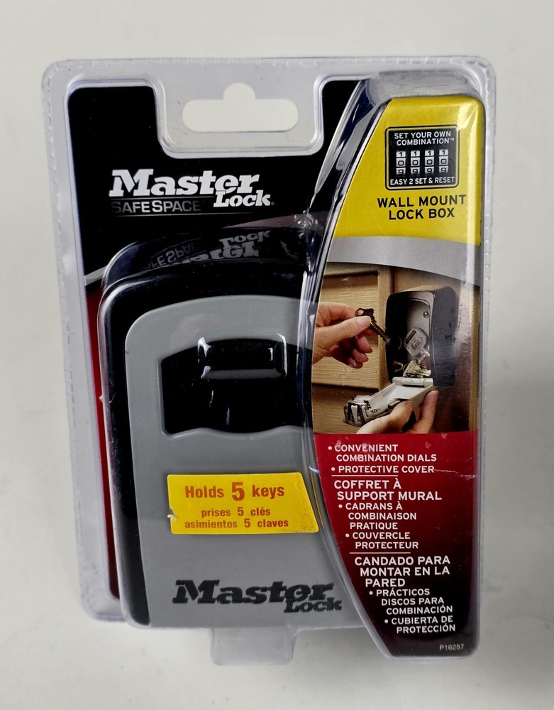 Master Lock Safe Spare Wall Mount Lock Box Combination Holds 5 Keys NEW SEALED
