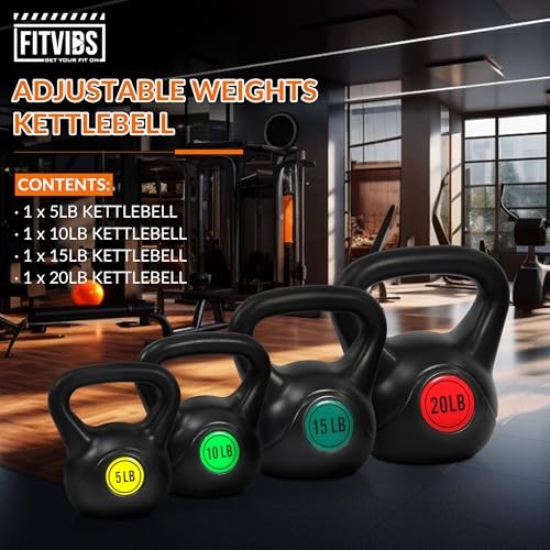 Fitvids Kettlebell Sets Piece Strength Training KettleBells Weight Set