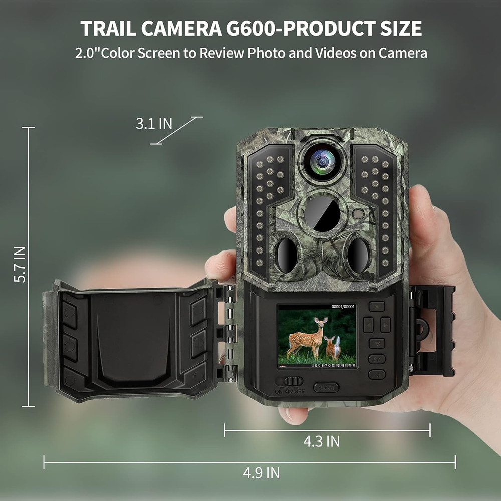 Trail Camera,56Mp 4K 0.2S Trigger Motion Activated,Game Camera with Night Vision