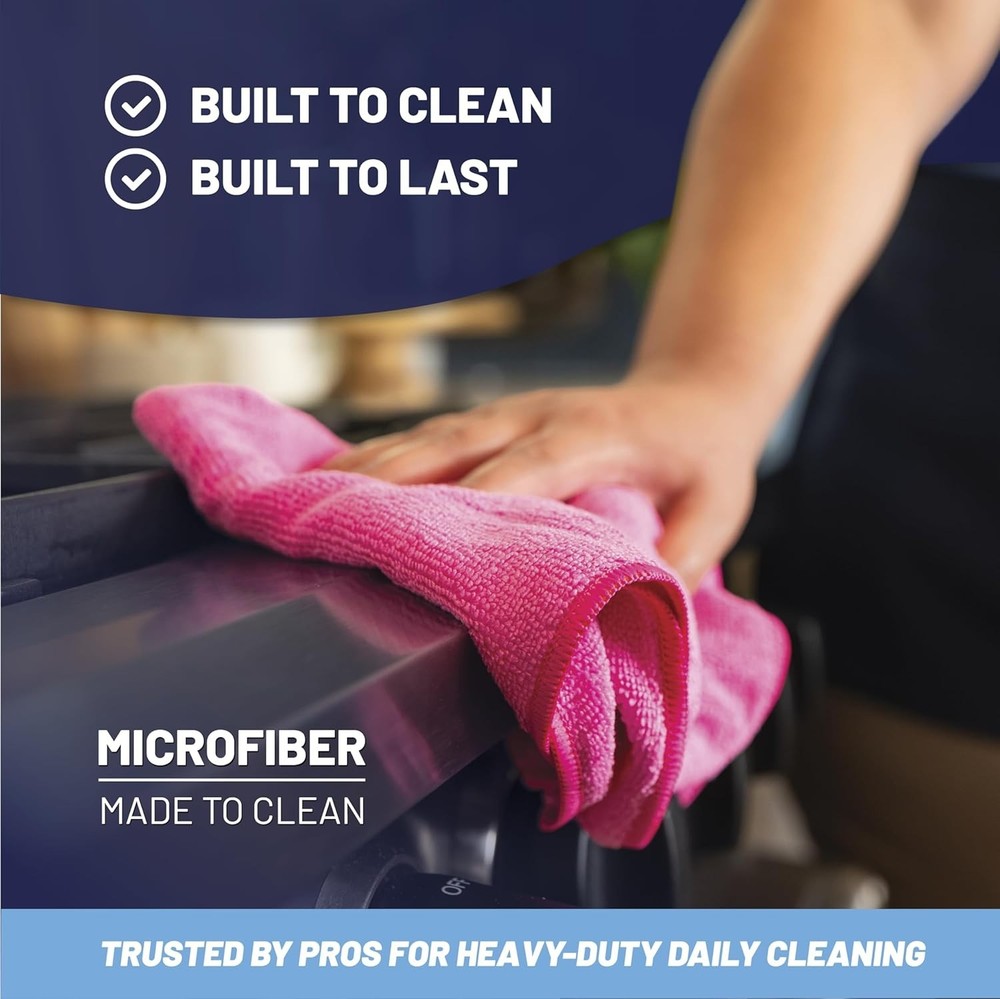 Professional-Grade Microfiber Cleaning Cloths - 12 Pack for Spotless Results