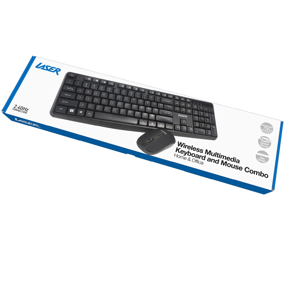 Laser Multimedia Wireless Keyboard and Mouse Combo