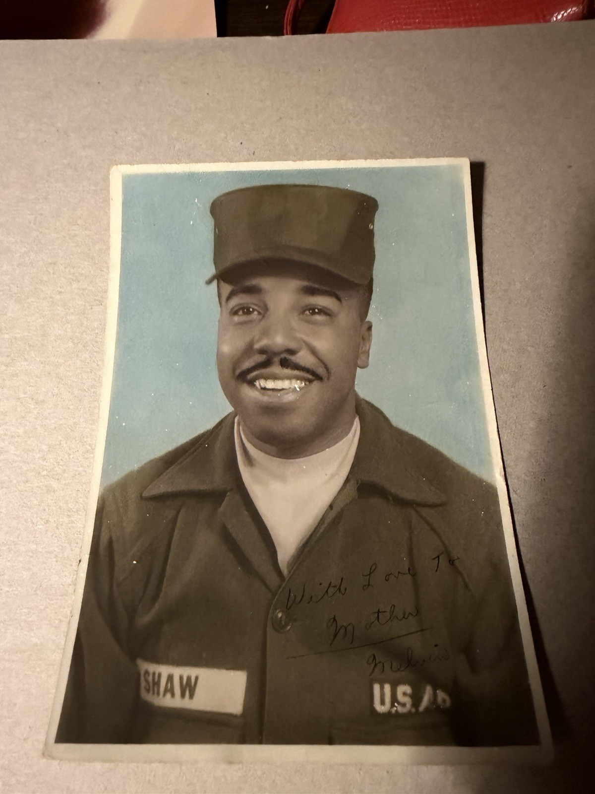 Orig Vintage African American Soldier Korean War US Army Rare Color Photograph