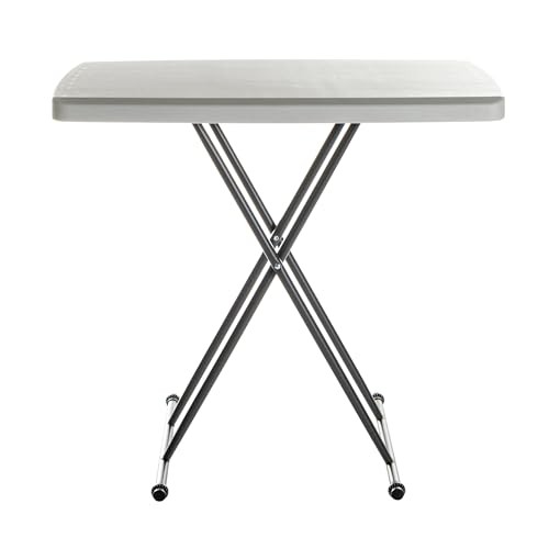 Small Camping Personal Folding Heavy Duty Utility Adjustable Table Platinum