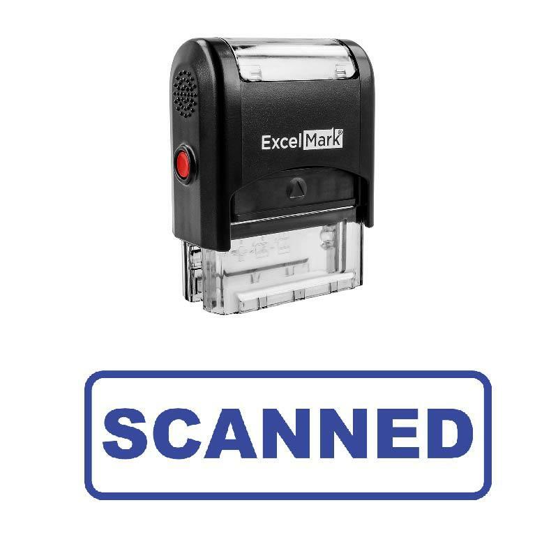 Box SCANNED Stamp - Self-Inking / Blue