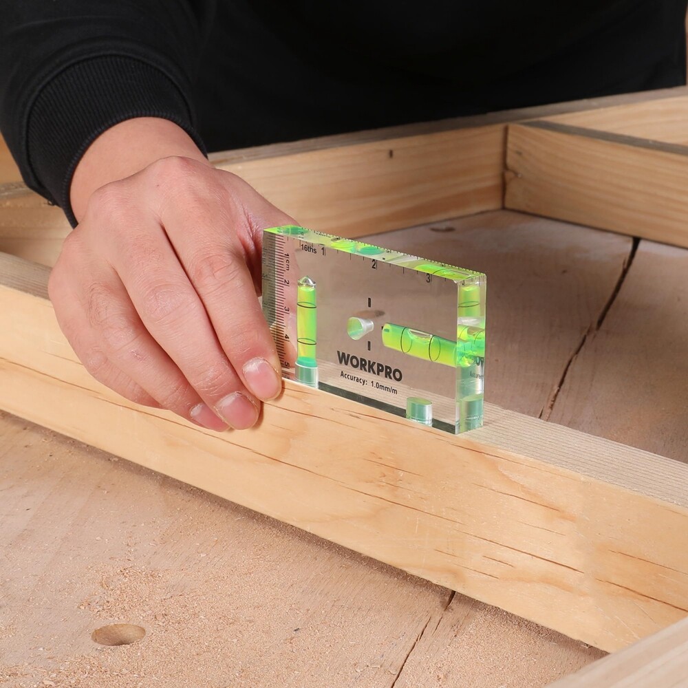 WORKPRO 3-3/4-inch Mini Level Tool Small Level Magnetic Level 2 Bubbles 90°/180°