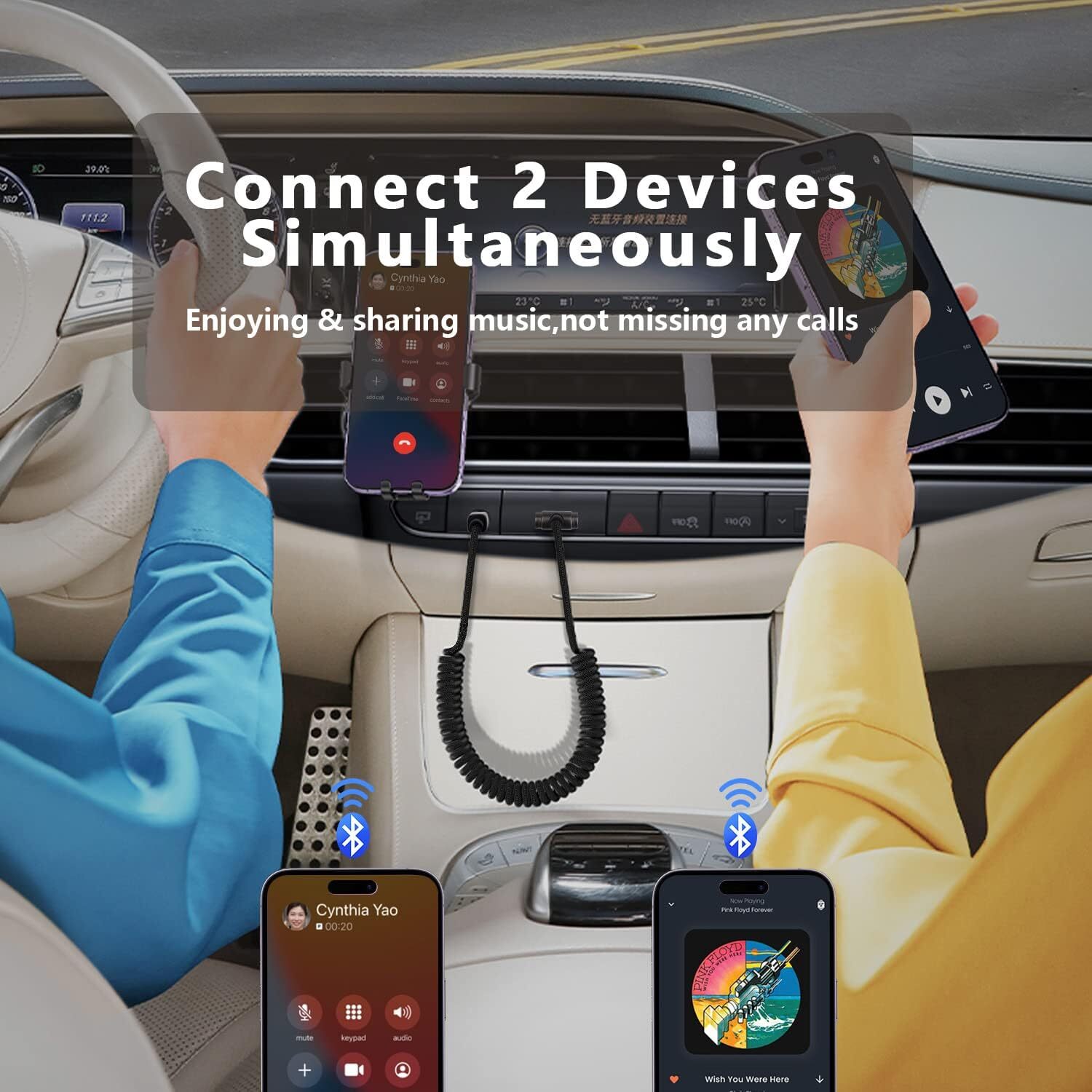 USA Aux to Bluetooth 5.1 Adapter 3.5mm Bluetooth Receiver Microphone for Car Lot