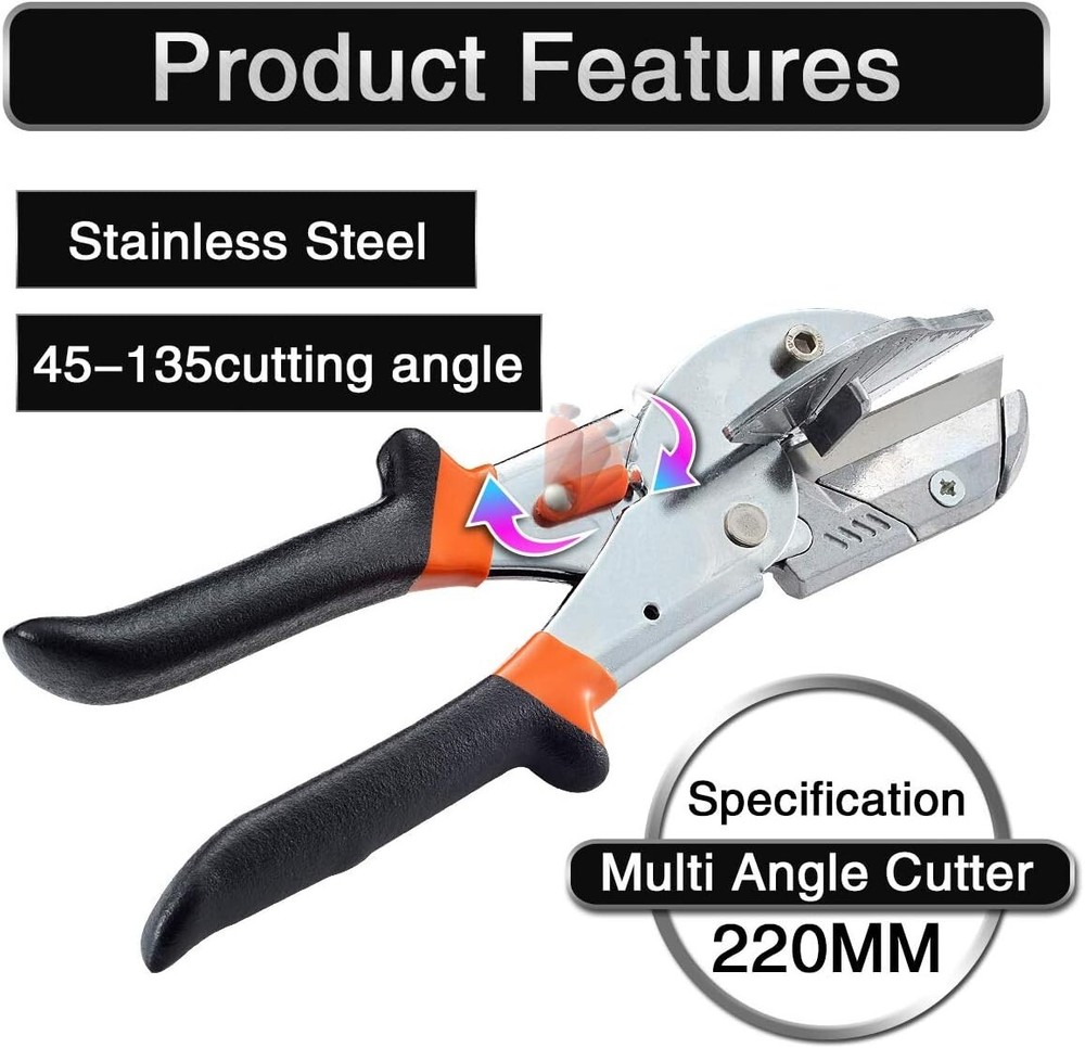 Classic Polished Miter Shear Cutter - Ambidextrous Design for Versatile Use