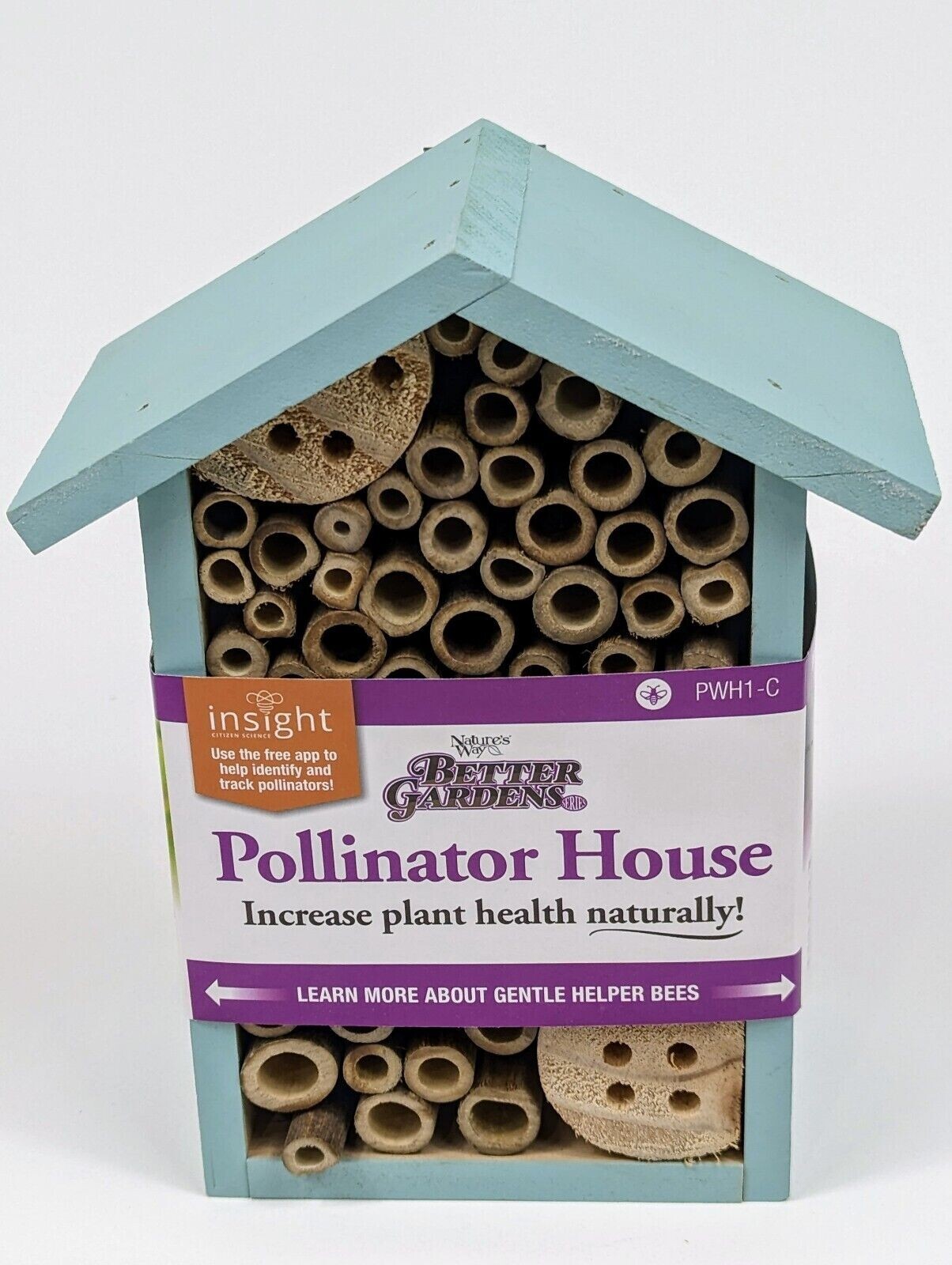 Blue Nature’s Way Better Garden Pollinator Bug Mason Bee House Wooden