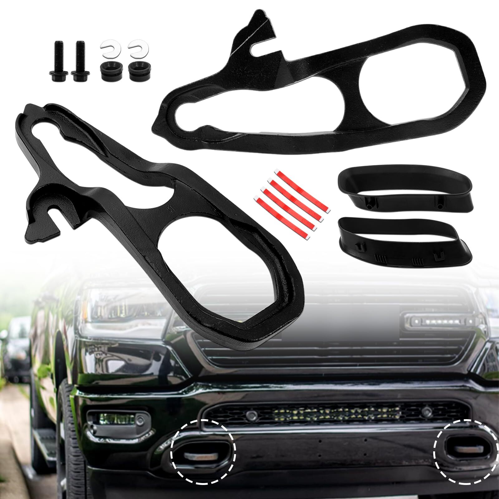 Heavy Duty Front Tow Hooks LH & Right For 2019-2022 Dodge Ram 1500 82215268AB