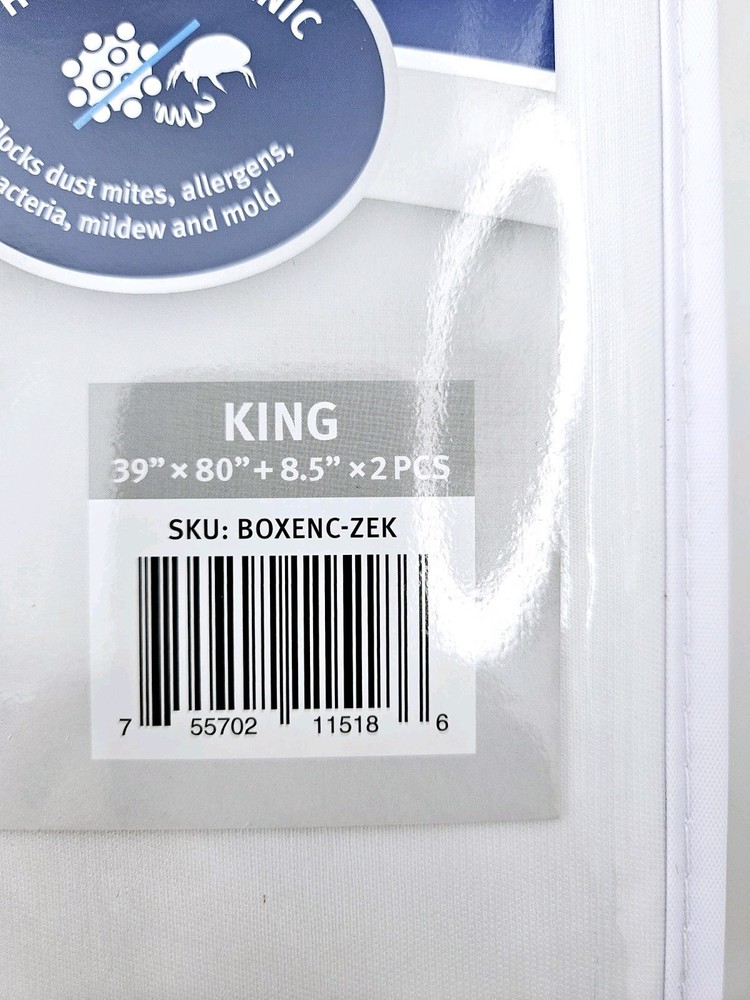 SureGuard Split King Box Spring Encasement Waterproof Bed Bug Proof 39"×80"×8.5"
