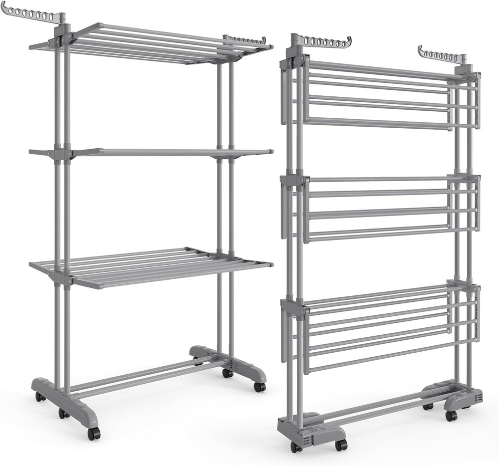 4 Tier Drying Rack, Foldable Drying Rack, Rolling Clothes Rack, Drying Racks