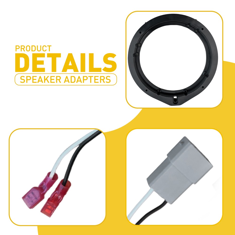 2x For Accord Door HONDA (2008-UP) Spacer Speaker Spacer 6.5" Harness Adapter H