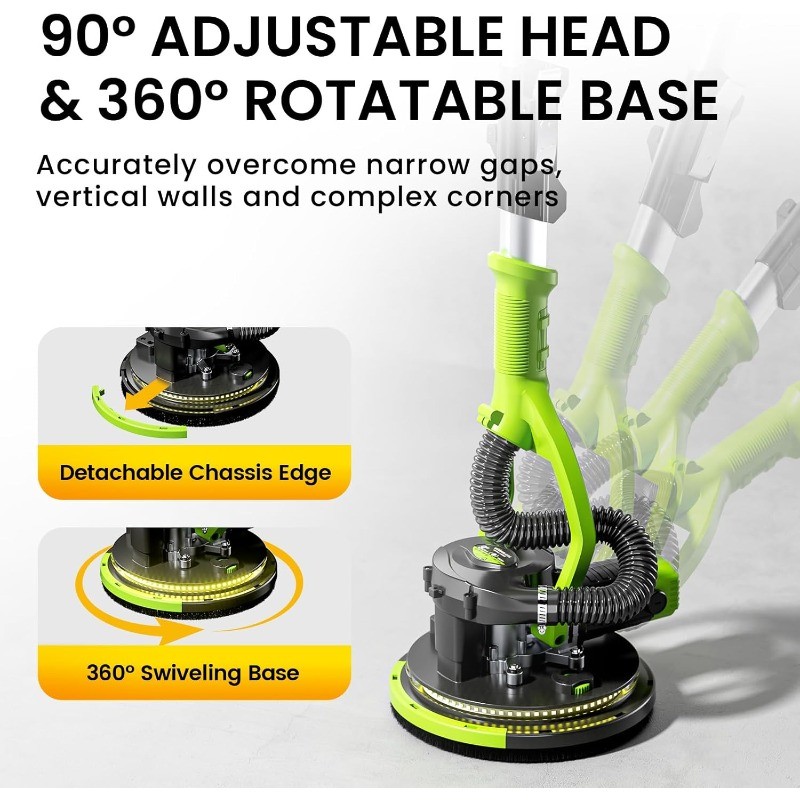 Drywall Sander, 1050W 7.2A Popcorn Ceiling Removal Tool, Automatic Drywall