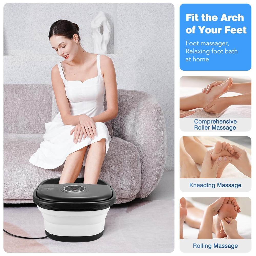 KNQZE Collapsible Foot Spa Bath with Heat, Remote Control, Temperature Control,