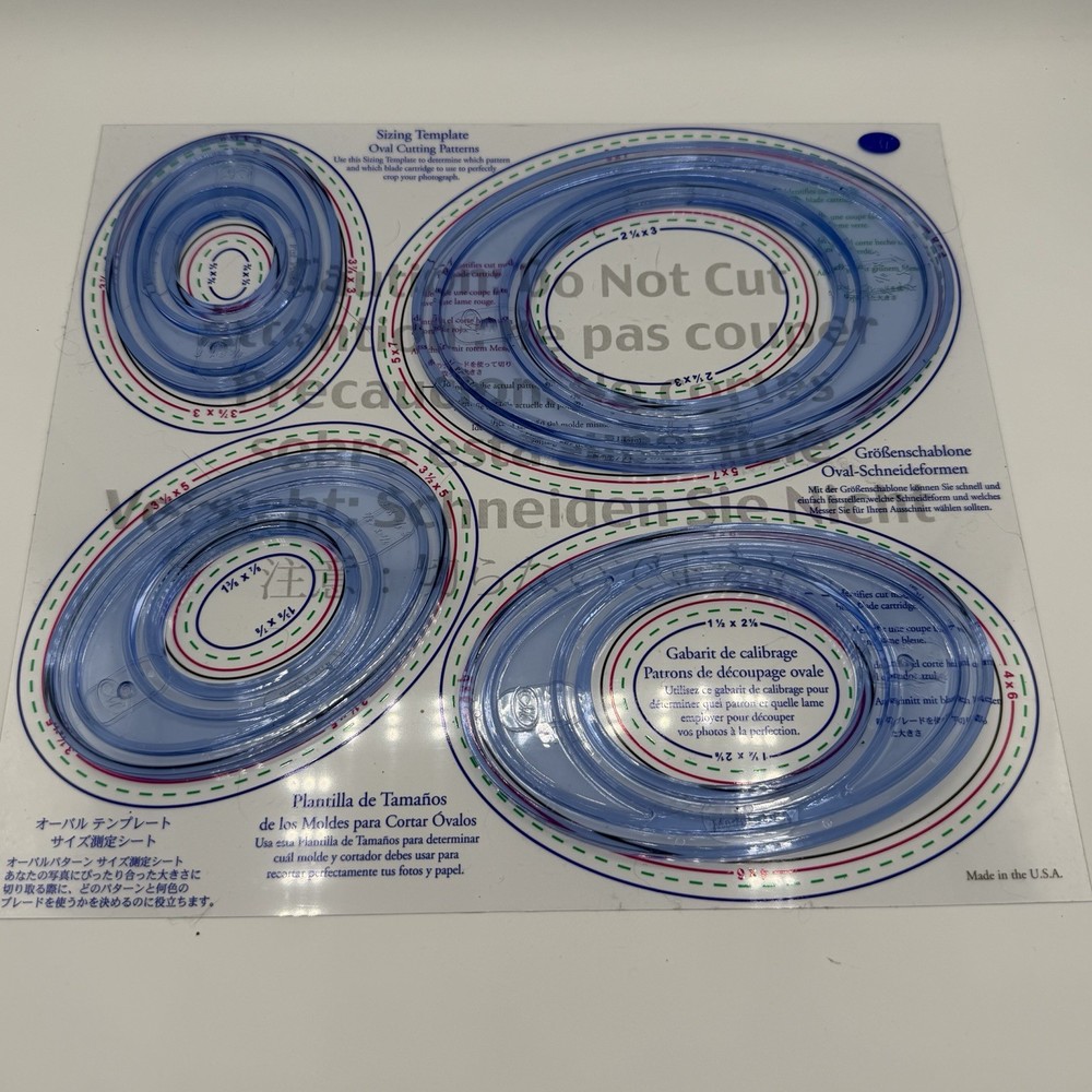 Creative Memories Cutting System 4 Oval Patterns Template & Mat Crafting Scrap