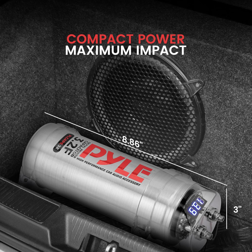 3.2 Farad Digital Power Capacitor - High-Performance Car Audio, LED Display, Ele