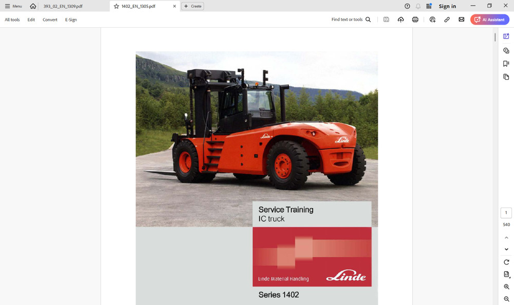 LINDE FORKLIFT Service Manuals on USB Flash Drive.