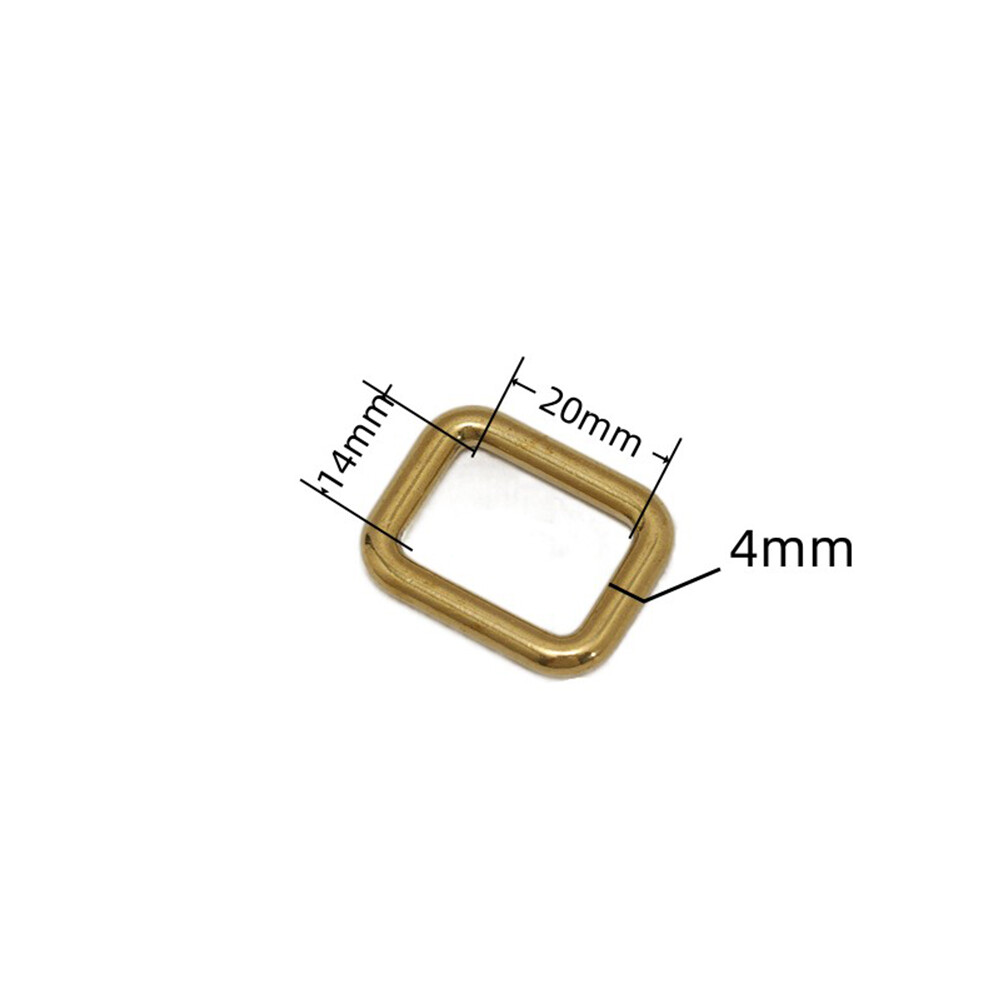 Rectangular Solid Brass Seamless Ring Fastener Buckle DIY 20mm 26mm 33mm 39mm