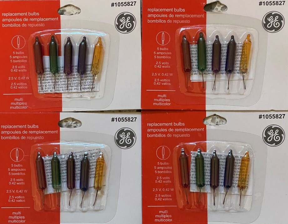20 GE 2.5 Volt Multi-Color Mini-Light Replacement Bulbs - 1055827 - NEW