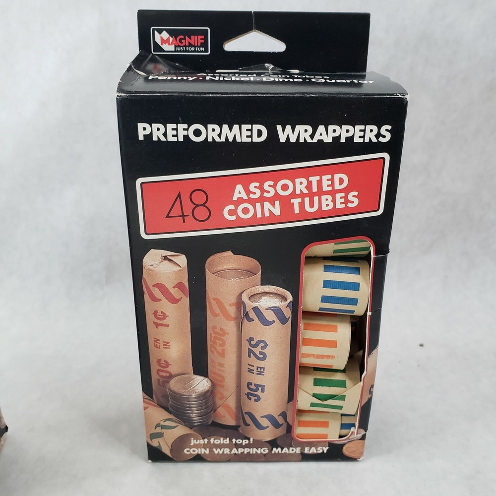 Magnif 4610 Preformed Coin Wrappers Assorted 48 Count + Extra