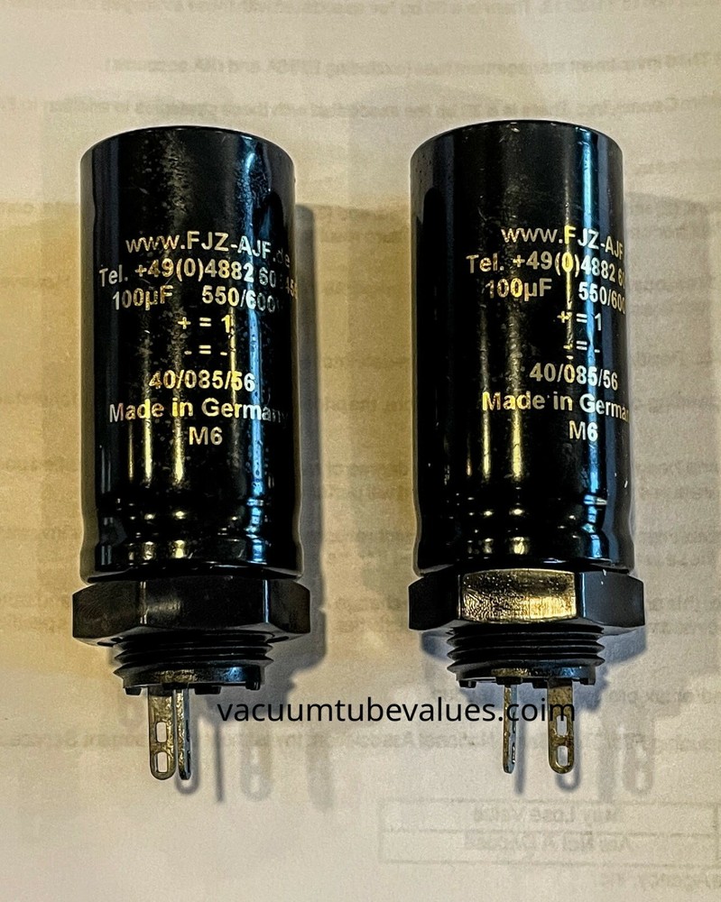 PAIR (TWO) 100 MFD uf 550V German Capacitor Screw Base KON6500