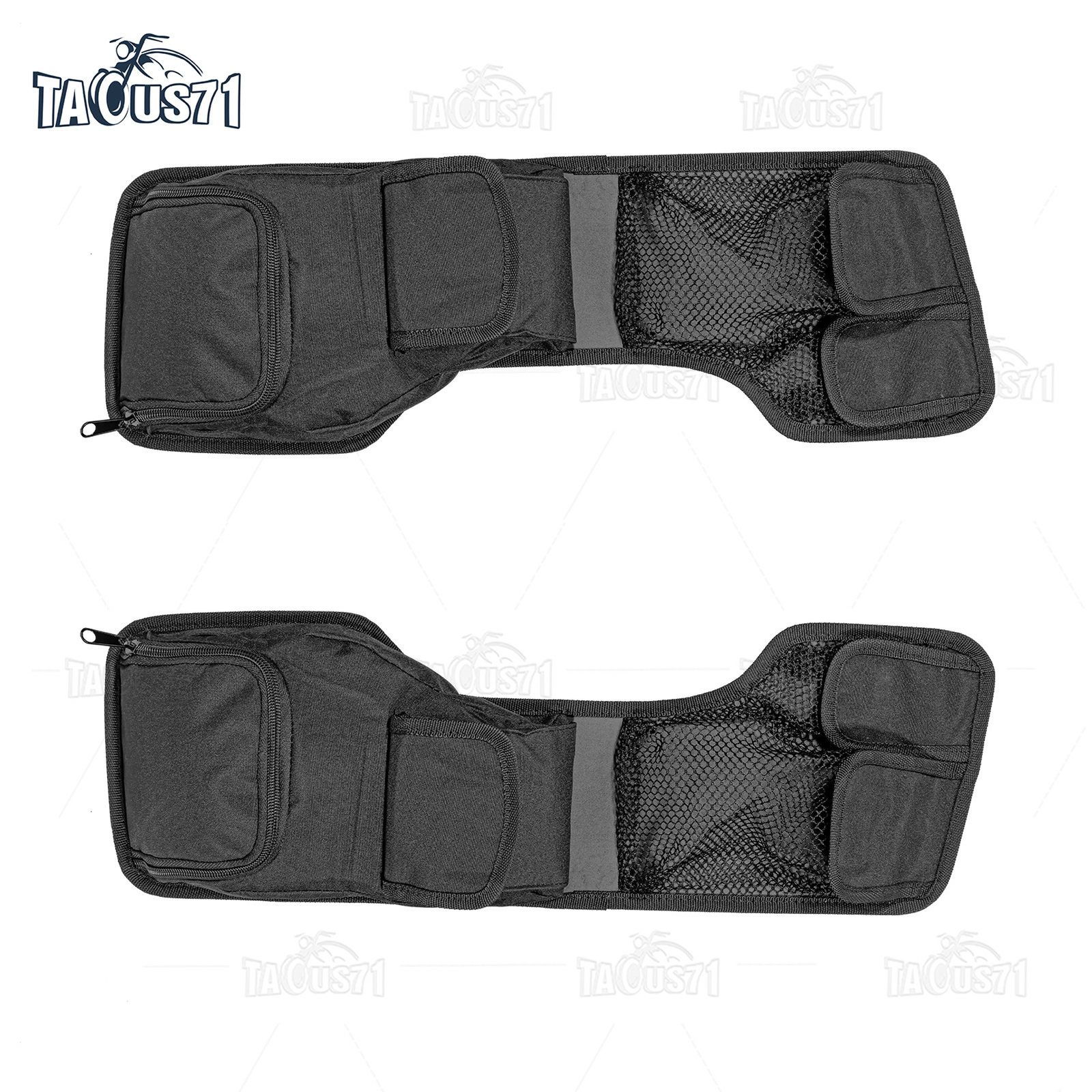 Black Saddlebag Lid Organizer Set for Harley Touring Electra Glide Road Glide