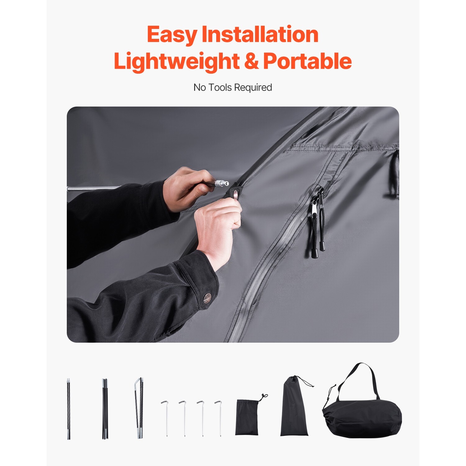 Outdoor Bike Storage Tent Fan-Shaped Dual-Door Bike Tent Shed for 4 to 5 Bikes