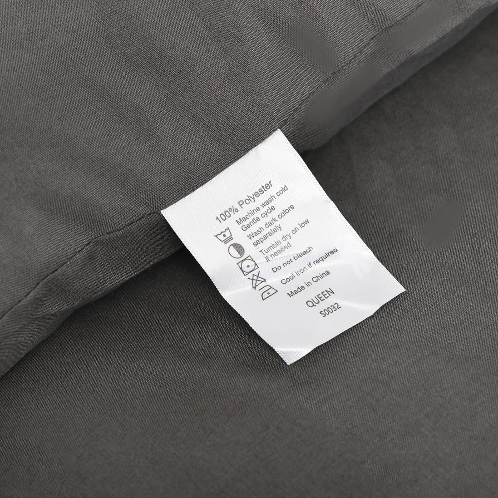 Queen Comforter Set Charcoal Grey, 3pcs