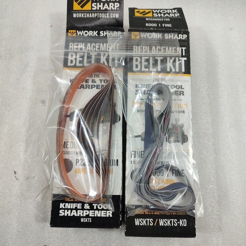 Work Sharp Knife Sharpener Replacement Belts 220 Medium And 6000 Fine New
