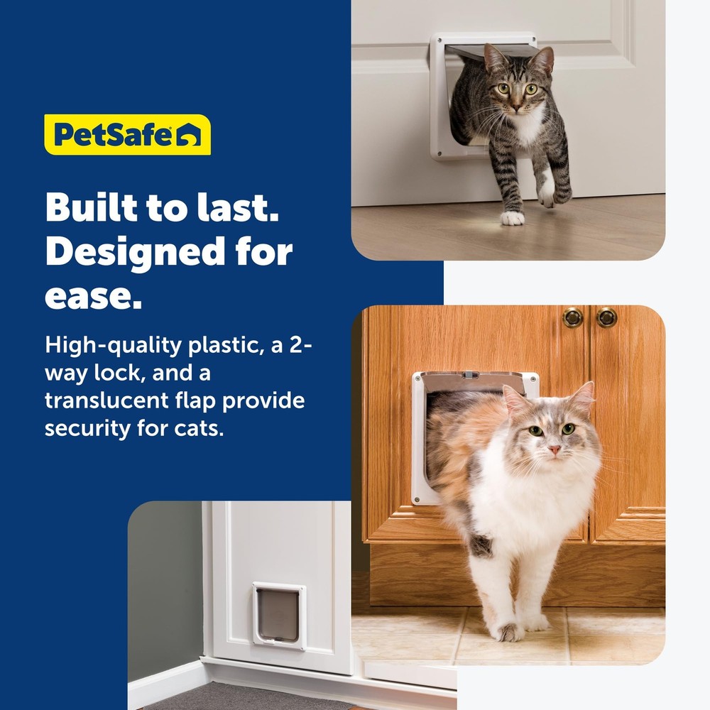 PetSafe Interior 2-Way Locking Cat Door - Allows Convenient Movement Between Roo