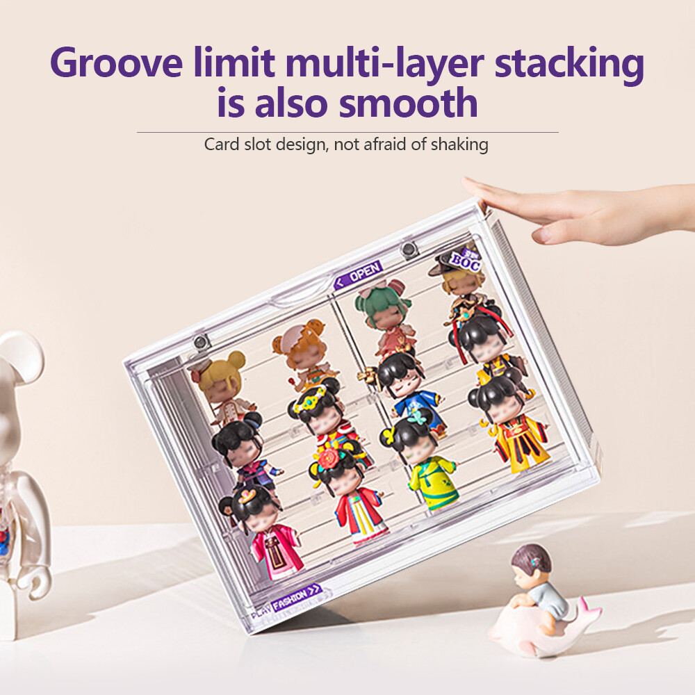 3-Tier Acrylic Display Case Stand Stackable Dustproof Transparent Showcase Box