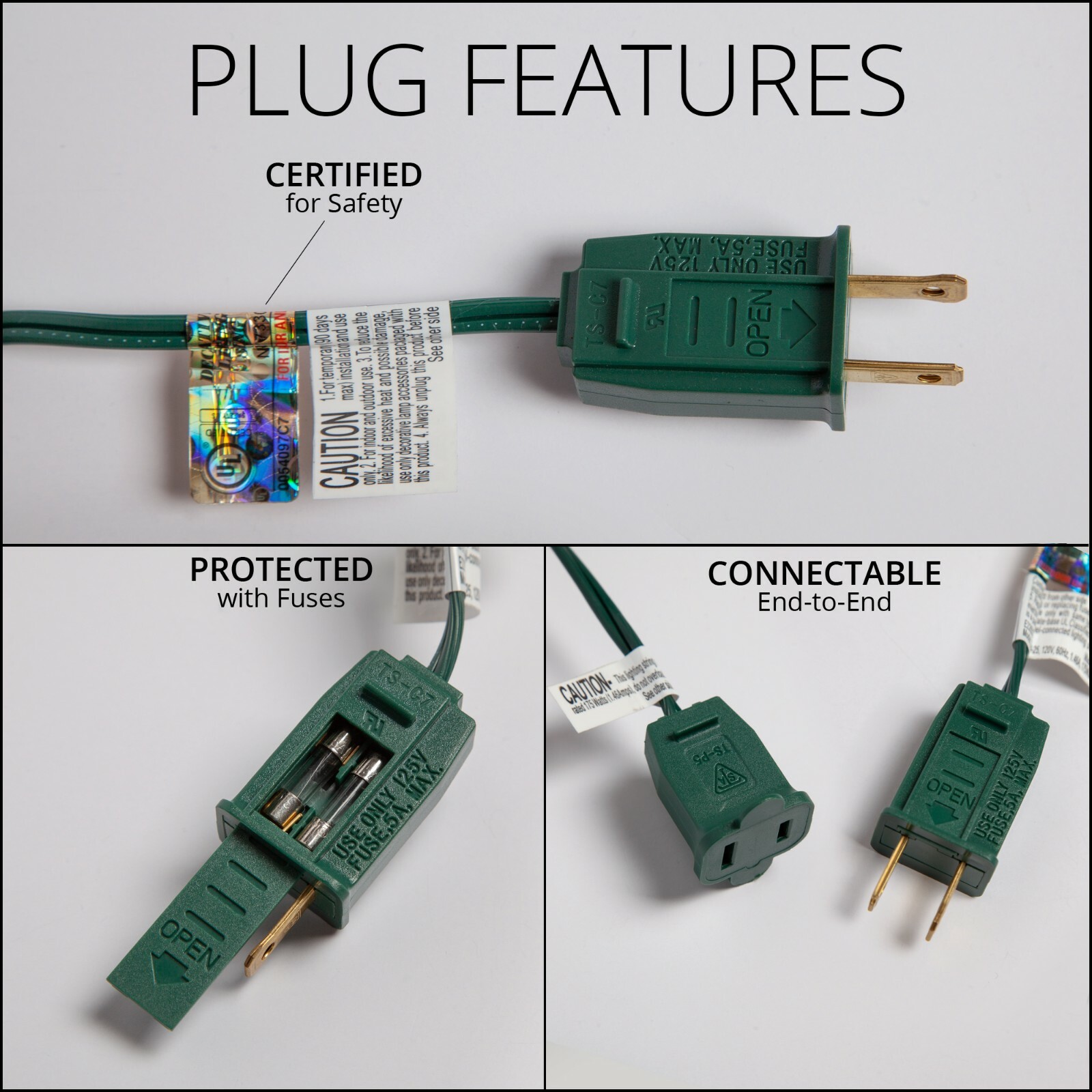 50 C9 OptiCore Shatterproof LED Christmas Lights Faceted Finish, Green Wire 50ft