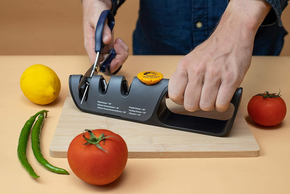 RazorSharp Knife Sharpener, Adjustable Angle, Diamond Ceramic, Non-Slip Grip