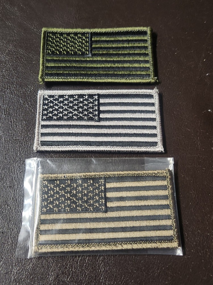 3 American Flag Patches