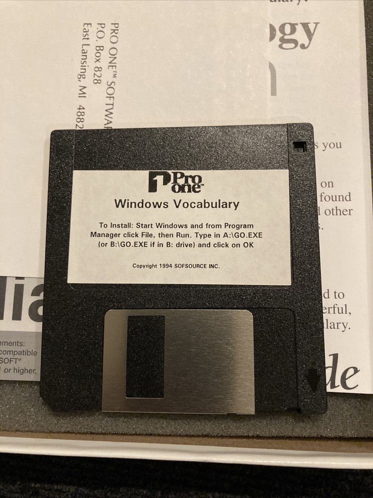 Windows Vocabulary (PC, 1995) Complete, Vintage.