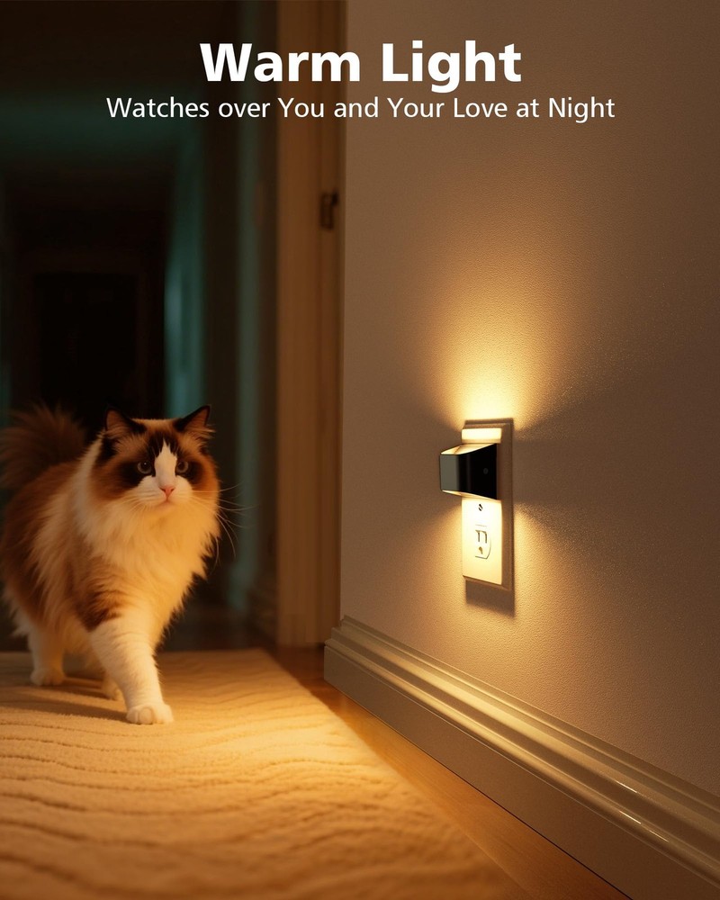 VOLISUN Night Lights Plug into Wall, 2 Pack Up and Down 2 Pack, Black-3000K
