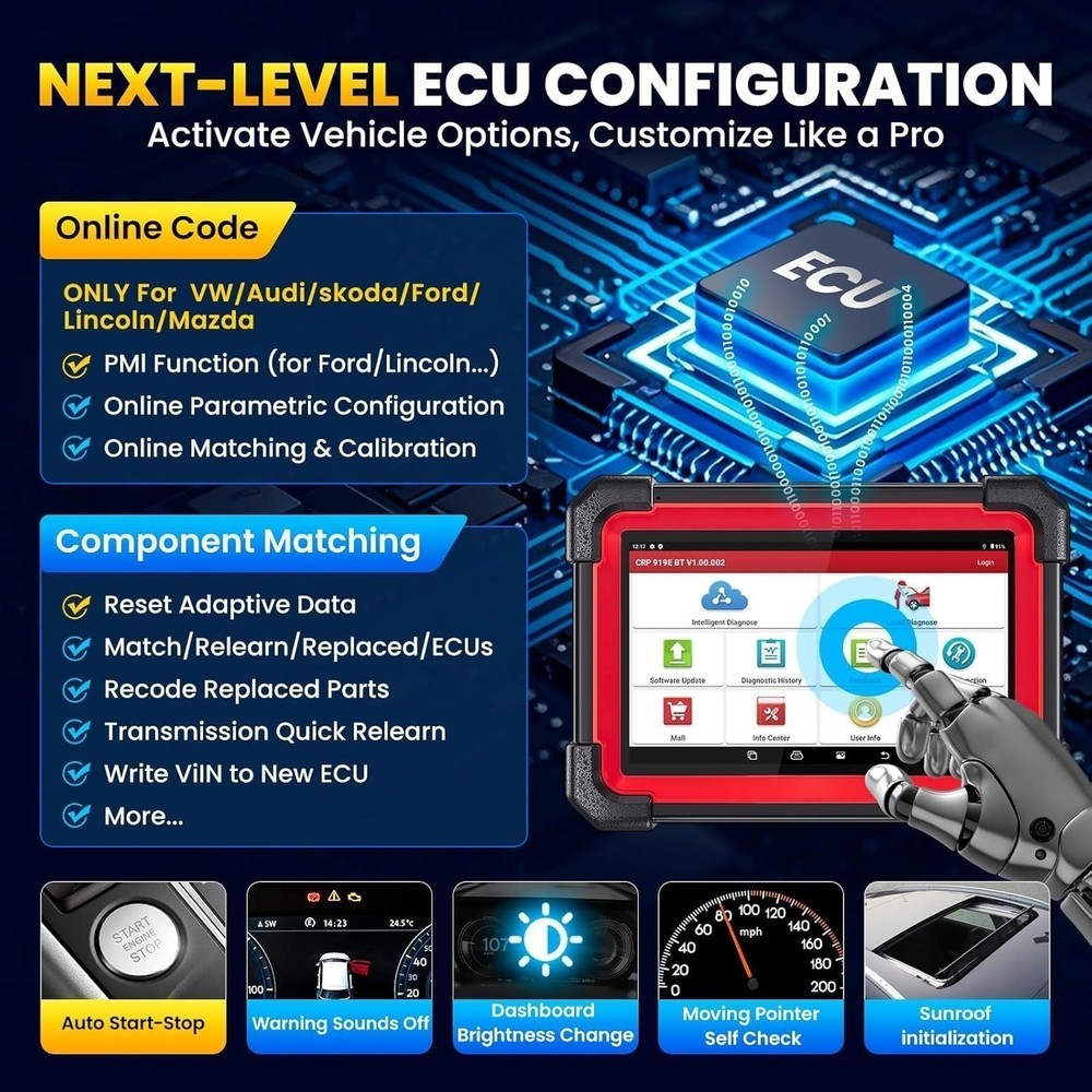LAUNCH X431 CRP919EBT Elite Car Bidirectional Diagnostic Scanner Tool Key Coding