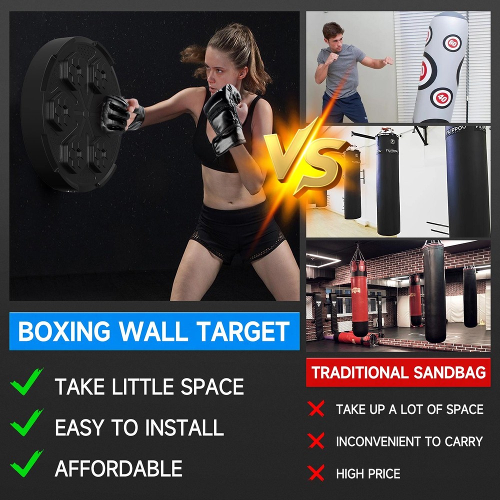 Wall Mount Boxing Training Target Bluetooth Music Indoor React Exercise Machine/